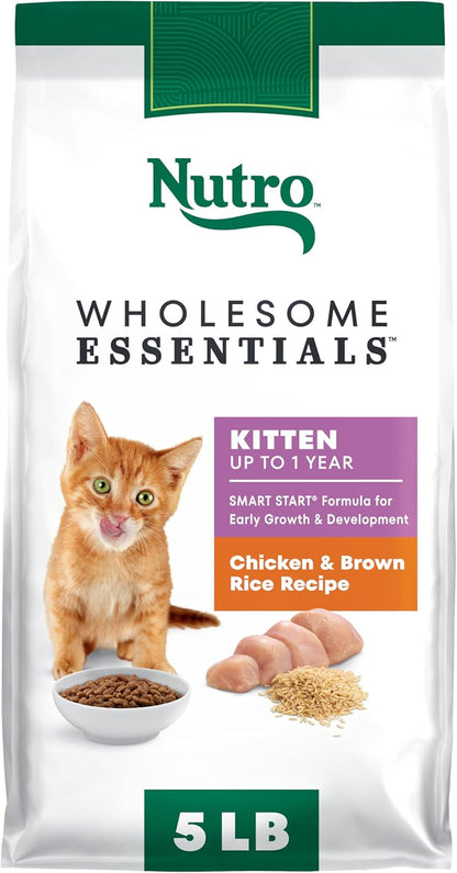 Nutro Wholesome Essentials Natural Dry Cat Food Kitten Formula Chicken & Brown Rice, 5 lb. Bag