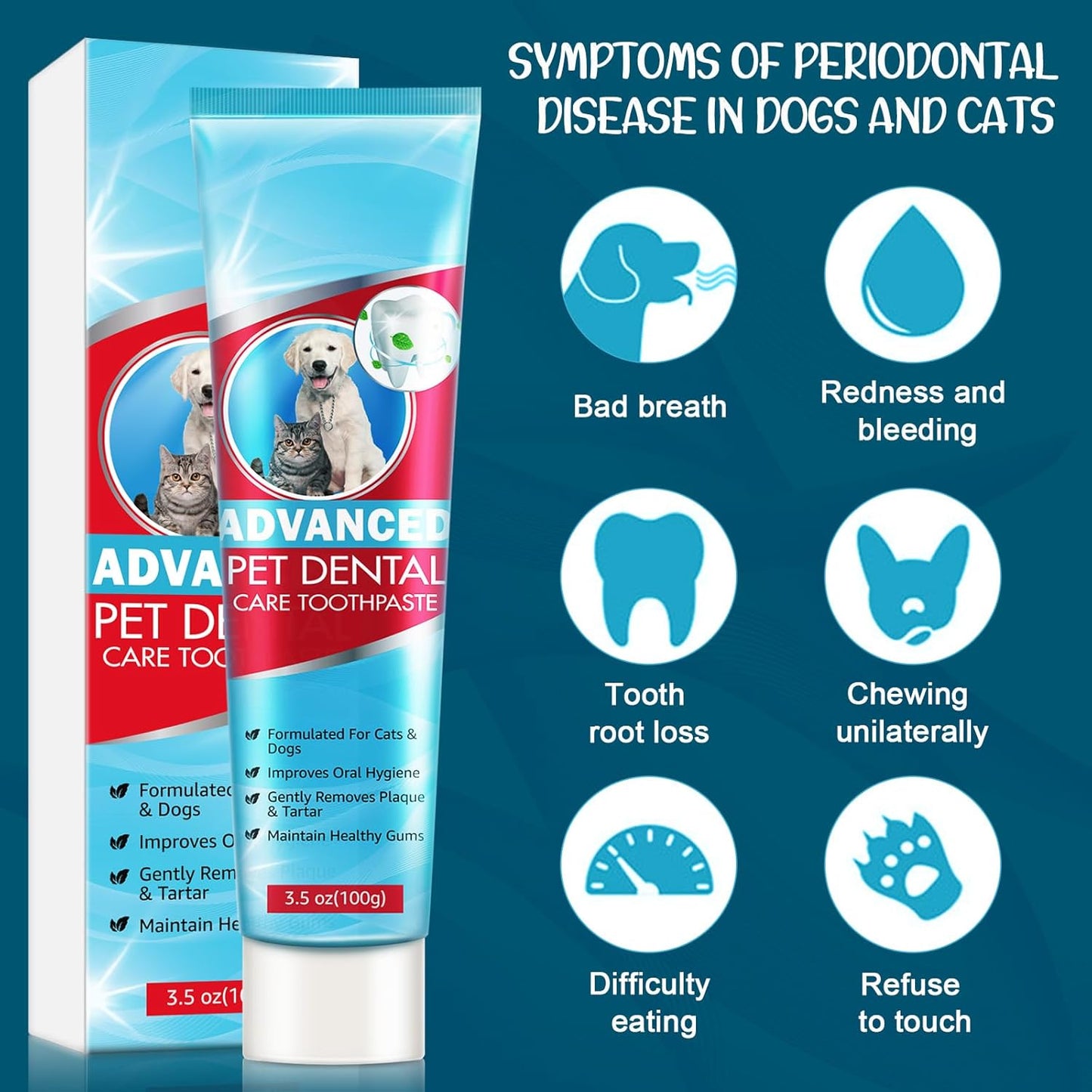 Dog Toothpaste Mint for Dogs and Puppies, Fresh Breath Dental Kit for Pets Dog Toothpaste Mint Teeth Cleaning for Dogs and Puppy Teeth Cleaning Kit