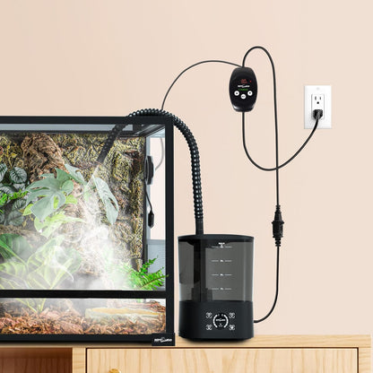 REPTI ZOO Reptile Digital Hygrometer Controller LED Humidistat Reptile Humidity Control for Reptile Terrariums Tank Reptile Humidifier Fogger Mushroom Greenhouse