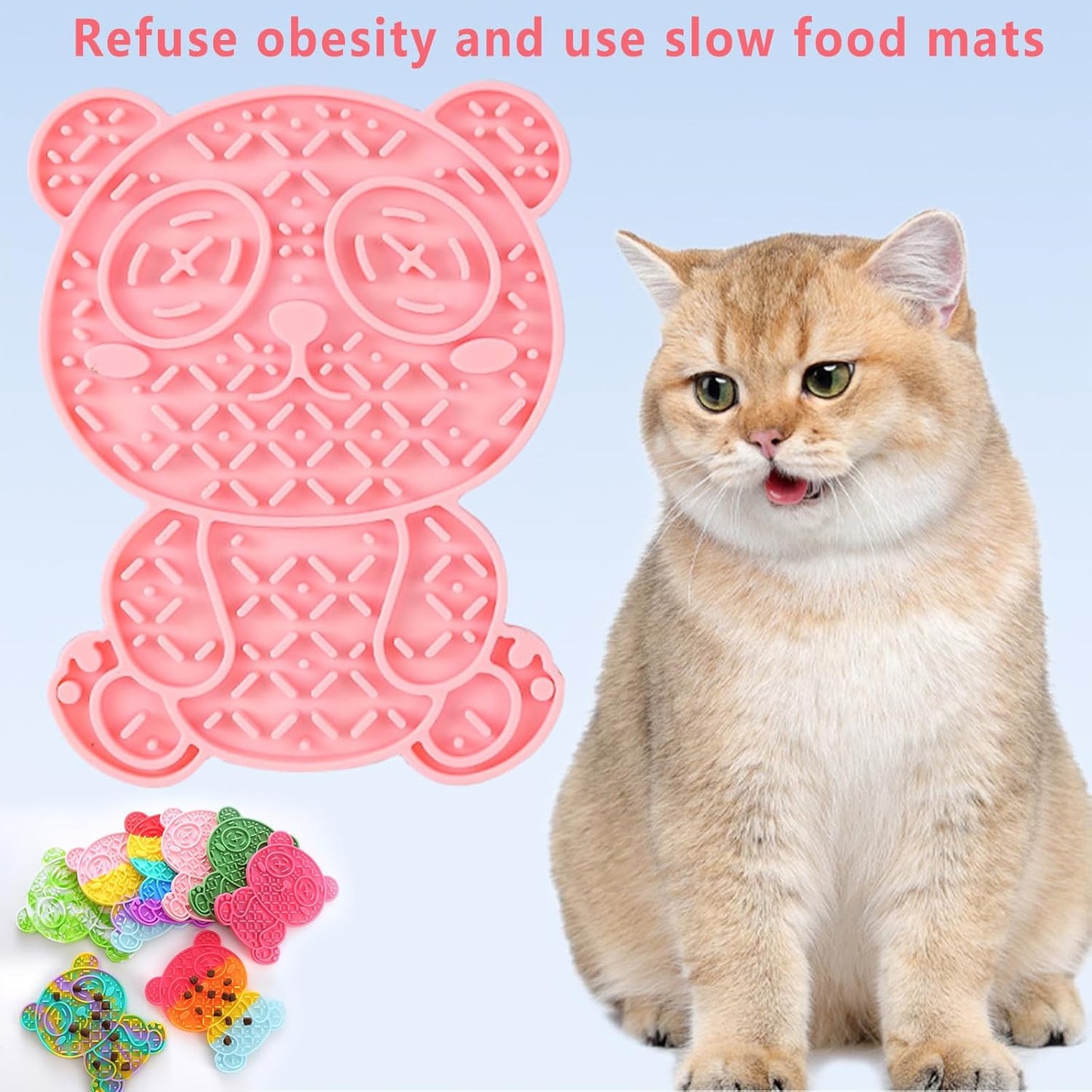 Panda-Shaped Cat & Dog Lick Mat, Non-Slip Suction Cups, Slow Feeders, Reduces Boredom, Promotes Dental Health, Easy to Clean