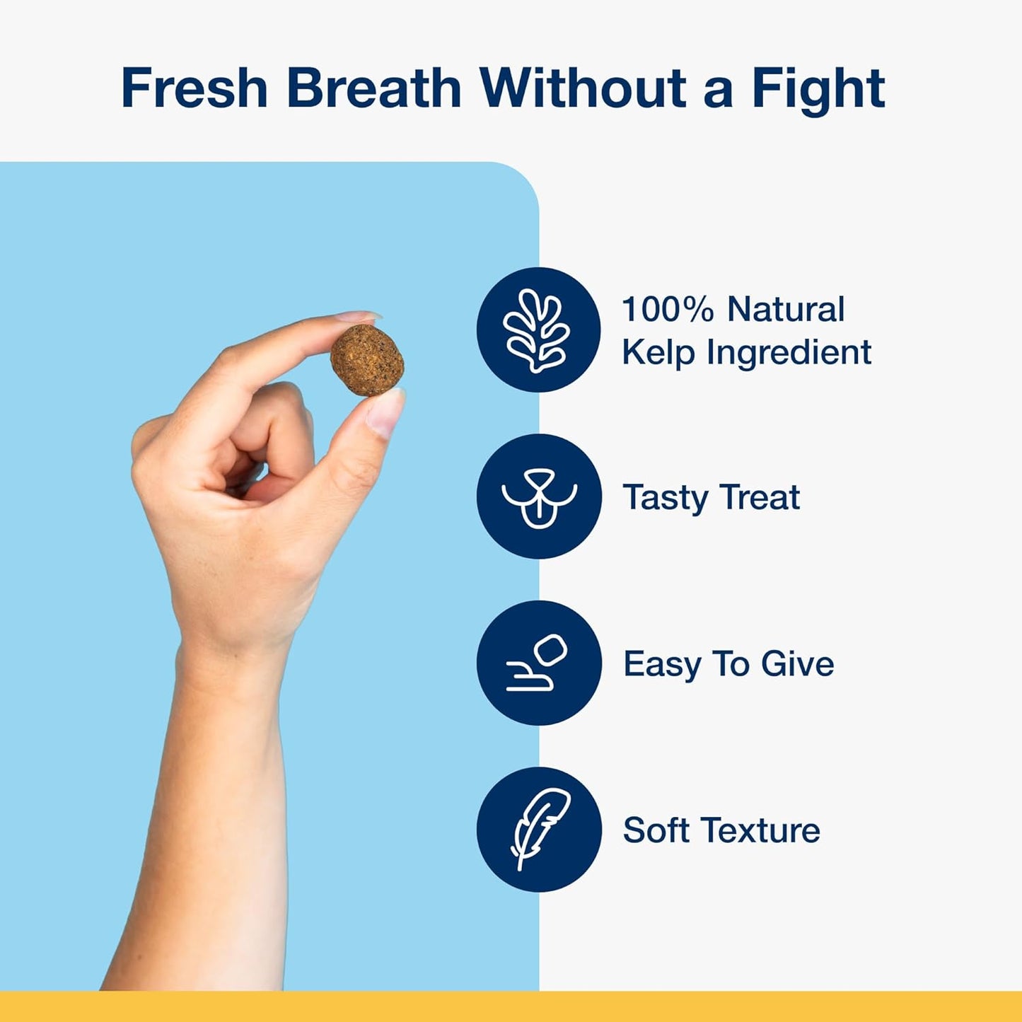 ProDen PlaqueOff Soft Chews with Natural Kelp - for Large & Giant Breed Dogs - Supports Normal, Healthy Teeth, Gums, and Breath Odor in Dogs - 45 Soft Chews