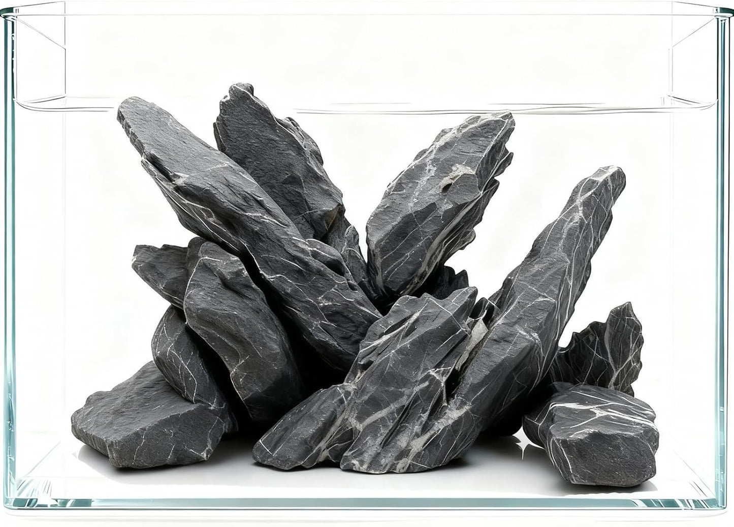 Aquarium Rocks Seiryu Stone Natural Hardscape Stone for DIY Aquariums, Fish Tanks, Bonsai, Terrariums, Paludarium Amphibian Enclosures (10Lb (3-8 inch), Seiryu Stone)