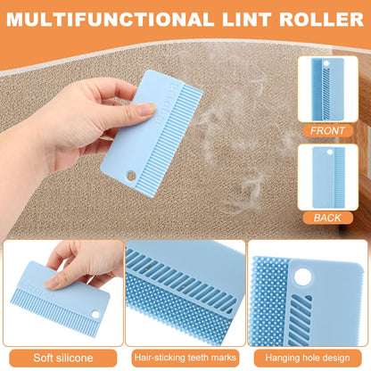 Pet Comb for Dogs Cats Brush, Flea Comb with Long Short Stainless Steel, Self-Cleaning Pet Brush for Shedding