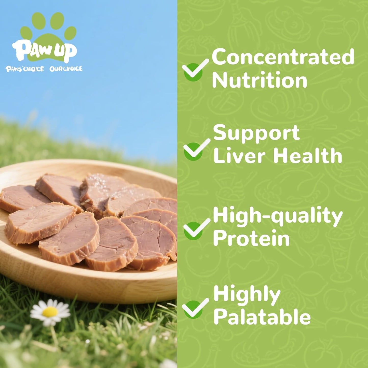 PAWUP Freeze Dried Chicken Liver Pet Treats, High Protein Freeze-Dried Pet Food for Dogs, Cats, Fresh Ingredient Snacks, 4.6 oz, Rawhide Free&Grain Free