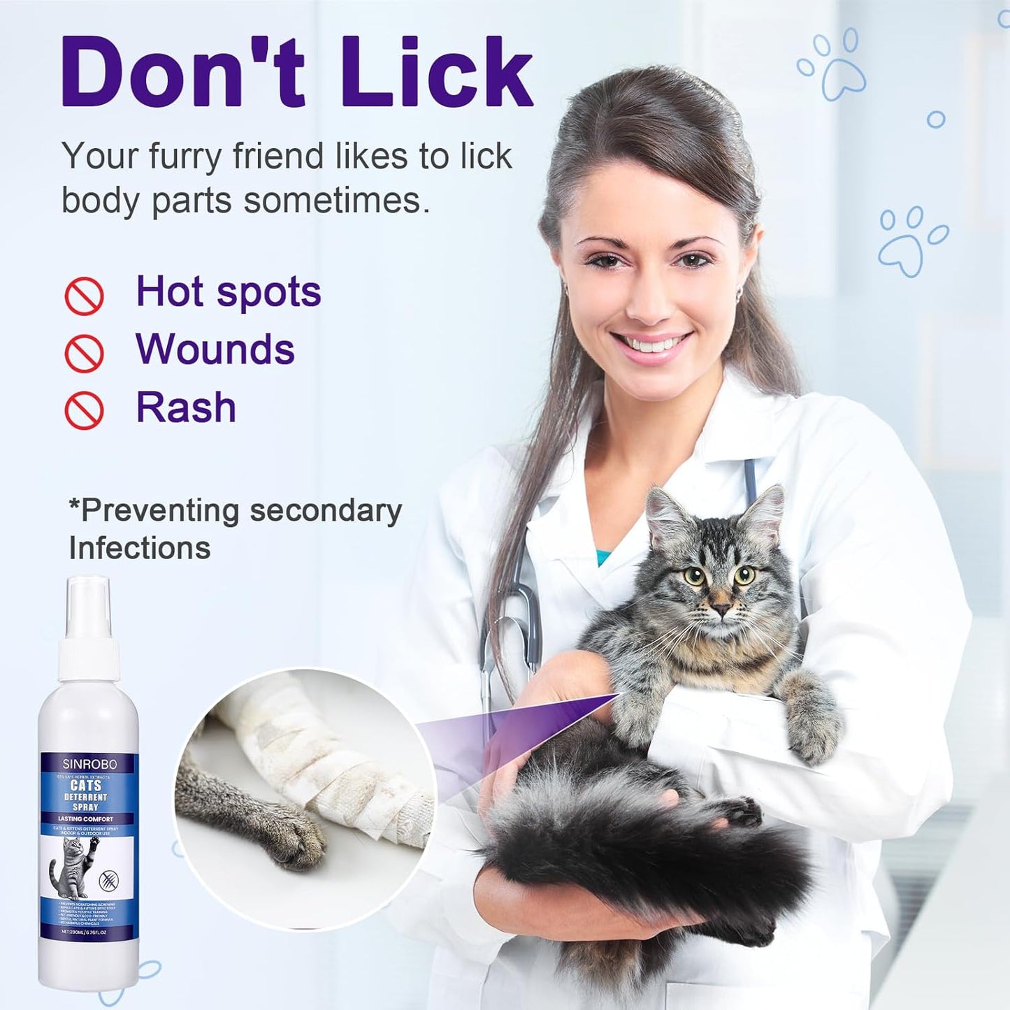 Cat Deterrent Spray - Natural Cat Repellent Spray for Furniture, Safe Indoor & Outdoor Training Aid for Urine Marking & Anti-Scratch (2 * 200 ML)