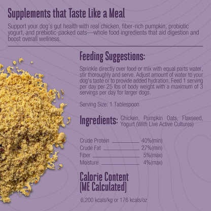 Whole Life Dog Gut Health Bundle – Living Treats with Pumpkin, Healthy Gut Daily Probiotic Supplement, Just One Chicken Freeze-Dried Dog Treats – Digestive Support, Human Grade, USA Made