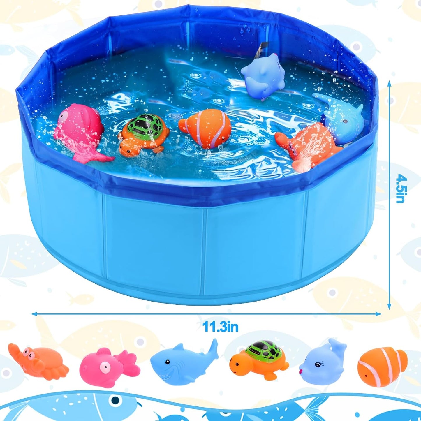 BABORUI Cat Pool Toy with Fish-Water Cat Toys, Portable Cat Pool Toy, Cat Water Toys for Bored Indoor Cats, Interactive Cat Toys for Indoor Cats for Endless Self Play