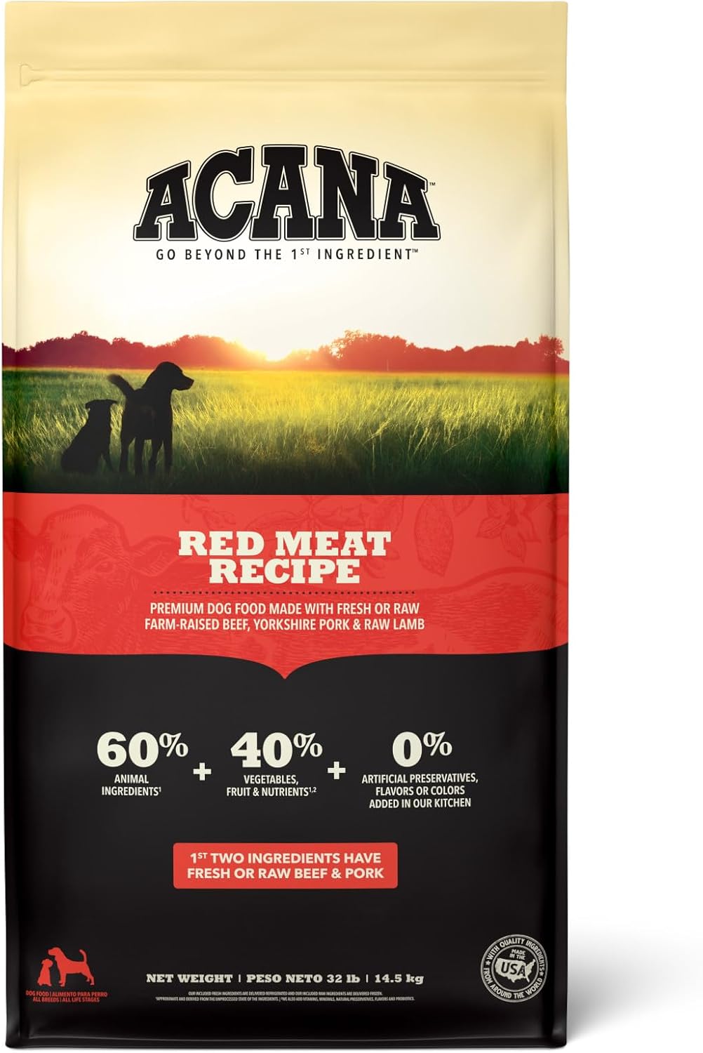 ACANA Grain Free Dry Dog Food Red Meat Recipe 32lb Bag