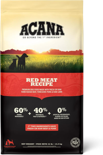 ACANA Grain Free Dry Dog Food Red Meat Recipe 32lb Bag