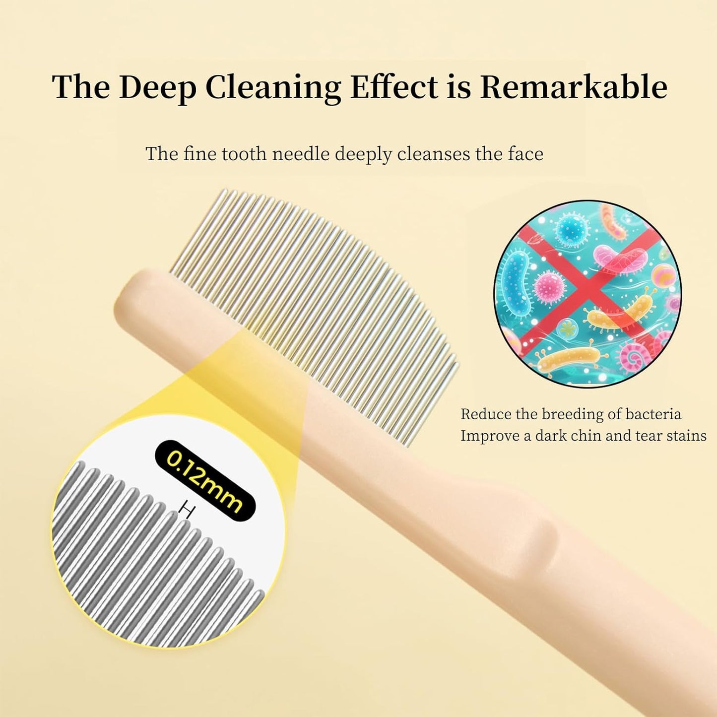 2 Pack Stainless Steel Dog Eye Comb - Small Design for Pet Facial & Paw Grooming, Round-Tip Arc Teeth, ABS Handle, Puppy Flea Brush, Fit Yorkie, Shih Tzu, Maltese Maltipoo Pomeranian