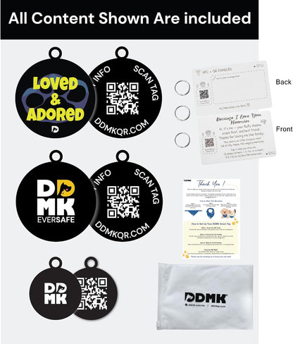 DDMK Smart Pet ID Tag with QR Code – Digital Pet Profile-38-LOVED & ADORED-38