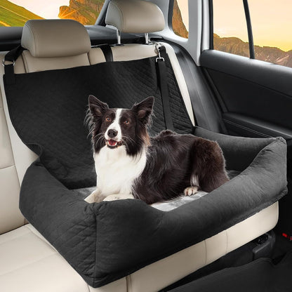 Dog Car Seat for Medium Large, Safe and Comfortable Dog Car Bed Medium Under 60lbs, Multipurpose Design Washable with Non-Slip Base