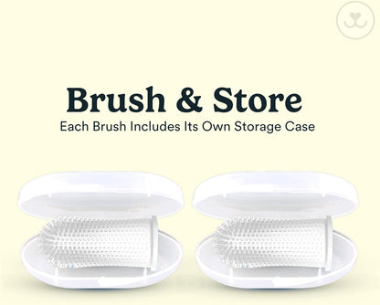 Jasper Dog Toothbrush, 360 Degree Dog Tooth Brushing Kit, Cat Toothbrush, Canine Dental Care & Teeth Cleaning Kit, Pet Finger Tooth Brush, Use with Pet Toothpaste, 2-Pack Clear