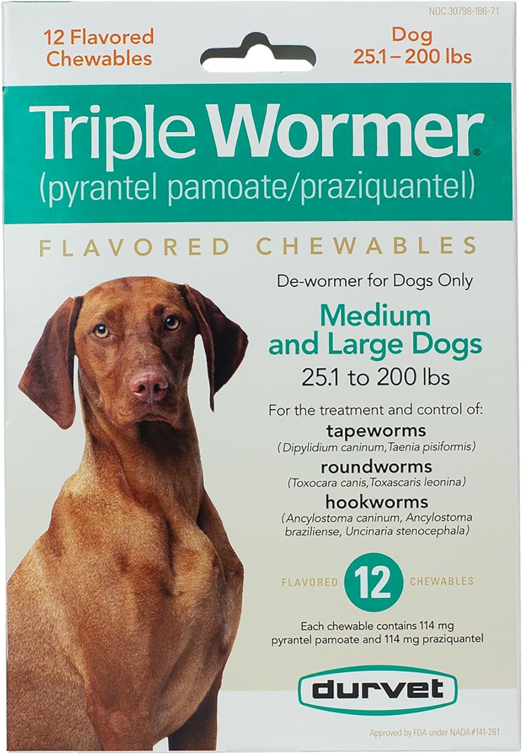 Durvet Triple Wormer for Medium and Large Dogs