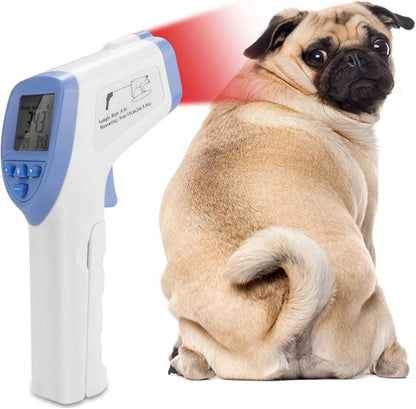 Animal Thermometer, Digital Veterinary Thermometer Pet Thermometer for Dogs Pigs Sheep Horses Puppies with LED Display Memory Infrared Accuracy