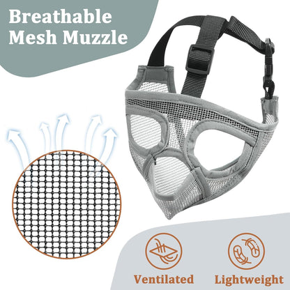 Mayerzon Short Snout Dog Muzzle for French Bulldog with Full Pant Design to Prevent Eating Biting, Soft Mesh Dog Muzzle for Shih Tzu Pug English Bulldog for Grooming Walking, Allow to Drink and Feed