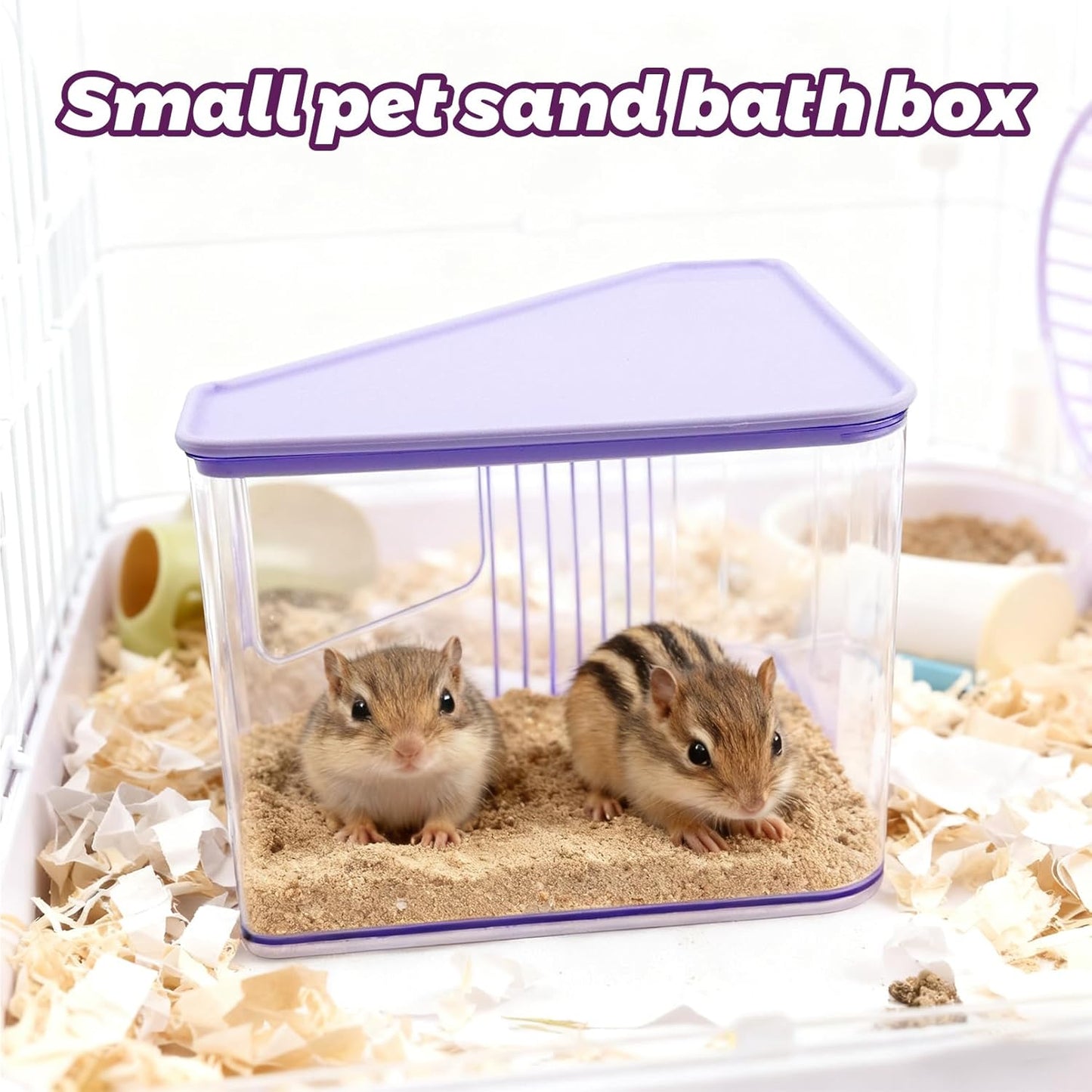Hamster Toilet Sand Bath Box,Small Animal Bathroom & Digging Room Hamster Sand Bath Container Acrylic Critter's Sand Bath Shower Room Dwarf Syrian Rat Hideaway Gerbil, SyrianHamster,Guinea Pigs