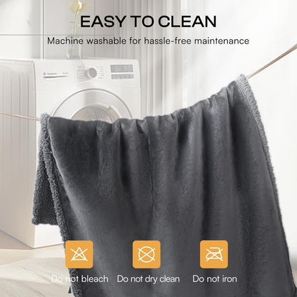 Waterproof Pet Blanket, Liquid Pee Proof Dog Blanket for Sofa Bed Couch, Reversible Sherpa Fleece Furniture Protector Cover for Small Medium Large Dogs Cats, Dark Gray Small（40" x 28"）