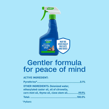 ADAMS Botanicals Flea & Tick Pet & Home Spray, for Dogs, Cats and Home, 16 oz