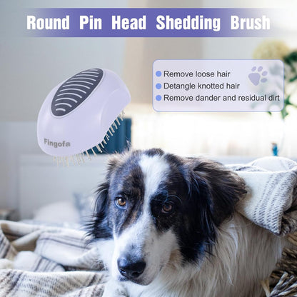 2PCS Dog Brush for Shedding and Bathing, Dog Grooming Tools Set for Short/Long Haired Dogs & Cats, Slicker Pin Hair Brush for Removing Loose Fur and Tangles, Soft Rubber Brush for Washing