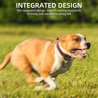 Airtag Dog Collar, 100% Waterproof Integrated Apple Air Tag Dog Collars, Reflective GPS Dog Collar with Hard PC AirTag Holder Case for Small Medium Large Dog (Red)