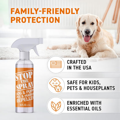 EBPP Stop the Spray - Dog & Puppy Pee Marking Repellent - Pet Training Spray - Puppy Potty Training Spray for Dogs - Dog Pee Stopper - Pee Deterrent for Dogs - No Marking Spray for Dogs Indoor 16oz