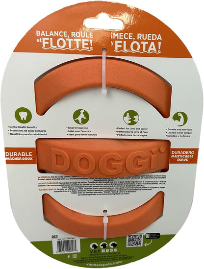 Van Ness Pets Doggi Catch and Carry Flying Disc Floating Dog Toy, Large, Orange (Pack of 2)