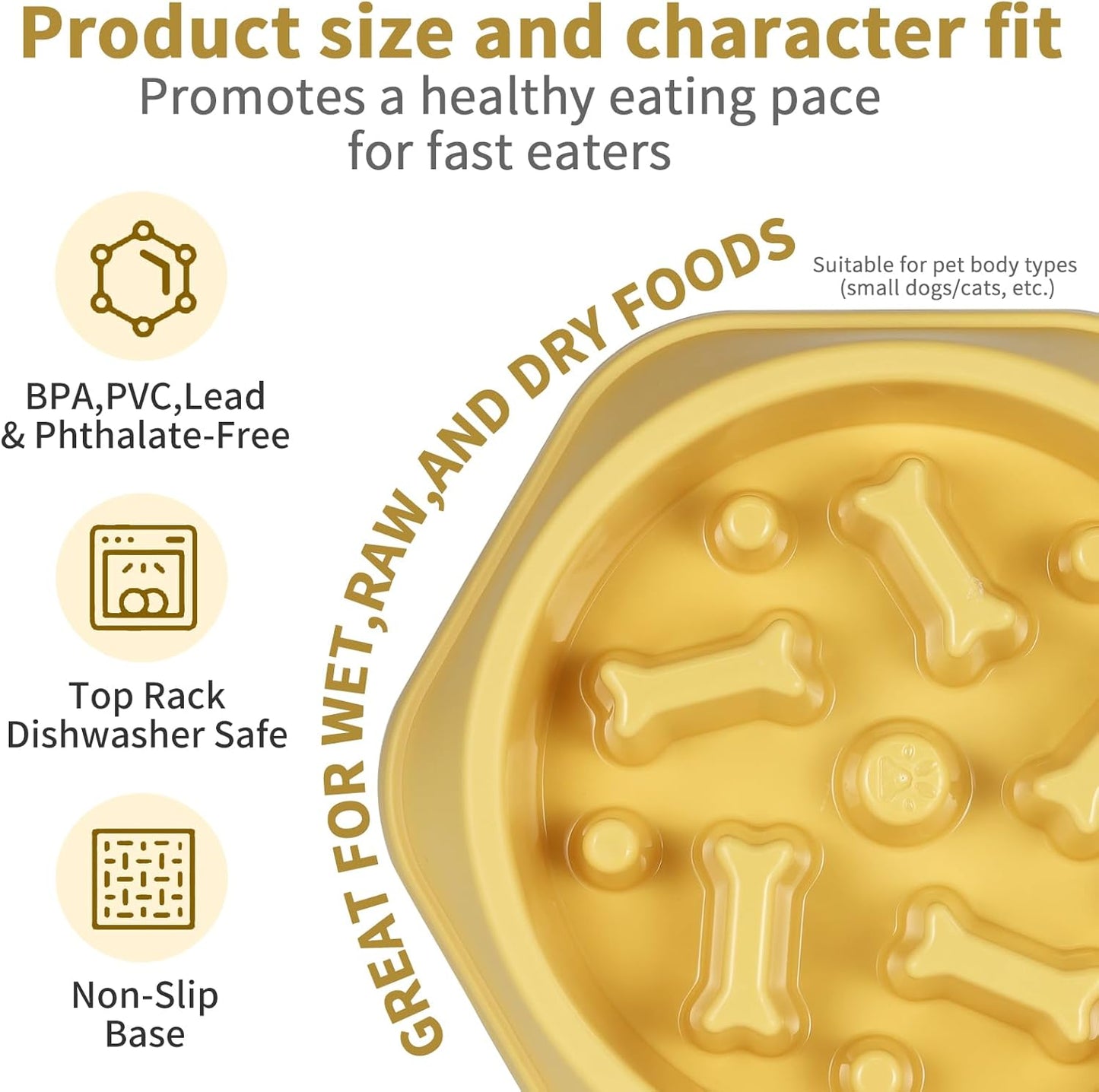Anti-gulping Slow Feeder Bowls Slow Dog Eating, reducing gastric Burden and Bloat. Safe, Durable, Easy to Clean—Ideal for pups/Adults. Healthy Habits, Energy Management, Function + Safety.V