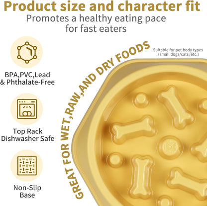 Anti-gulping Slow Feeder Bowls Slow Dog Eating, reducing gastric Burden and Bloat. Safe, Durable, Easy to Clean—Ideal for pups/Adults. Healthy Habits, Energy Management, Function + Safety.V