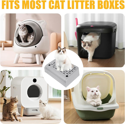 Litter Box Step, Cat Ramp for Litter Robot Automatic Cat Litter Box Self Cleaning Slide with Filter Function, Anti-Litter Tracking Pets Pedal Step Stool Litter Catcher Tray 11.8 x 8.7 x 3.9In(Gray)
