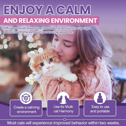 Cat Calming Diffuser Refill 6 Packs, Pheromones Calming Diffuser Refills for Stress and Anxiety Relief, Kitten Relaxants Behavior Control Anti Aggression for Cats