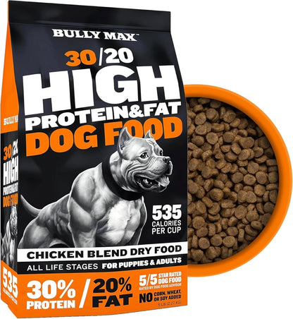 Bully Max 30/20 High Protein Dry Dog Food + 26/12 Wet Food (2 lb.) + Premium Protein Treats - Complete Feeding & Training Pack for Muscle, Weight Support & Energy - High Calorie, Tasty, For All Breeds
