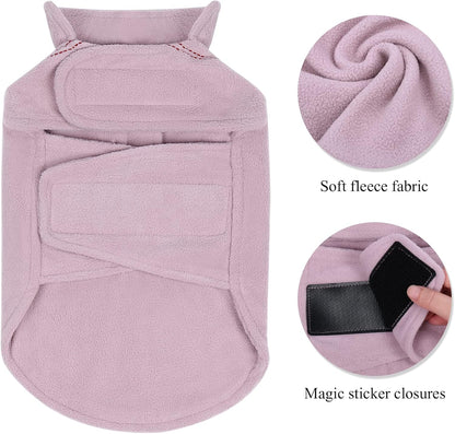 VIVAGLORY Dog Fleece Coat + Short Dog Leash, Easy to Take on and Off, Padded Neoprene & Heavy Duty