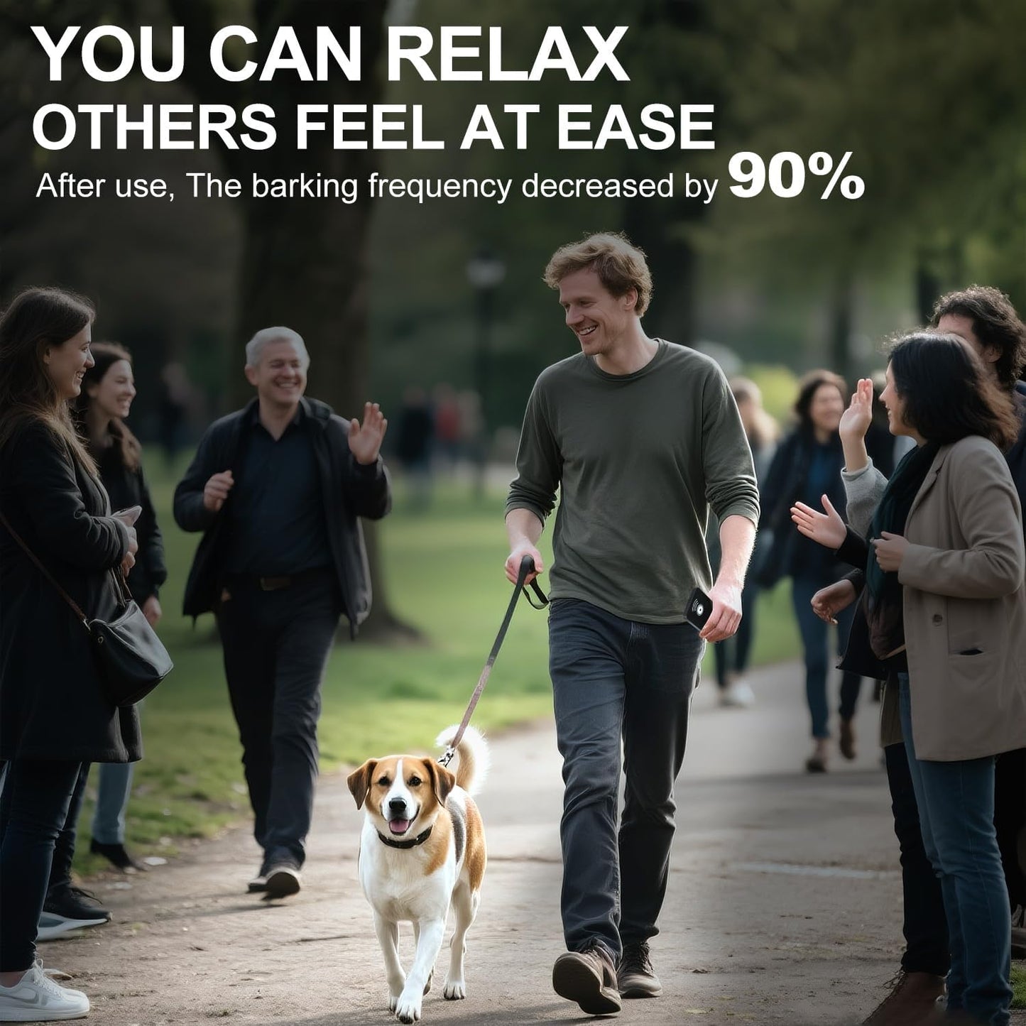 Ultimate Ultrasonic Bark Control Device for Dogs - 50ft Remote & Auto Sensor Modes | Weatherproof Anti-Bark Deterrent | Handheld Remote Training Tool | Stop Excessive Barking Humanely - Black