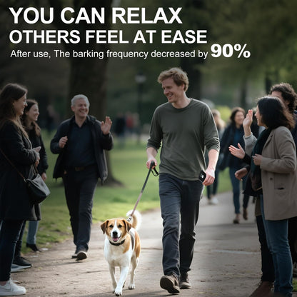 Ultimate Ultrasonic Bark Control Device for Dogs - 50ft Remote & Auto Sensor Modes | Weatherproof Anti-Bark Deterrent | Handheld Remote Training Tool | Stop Excessive Barking Humanely - Black