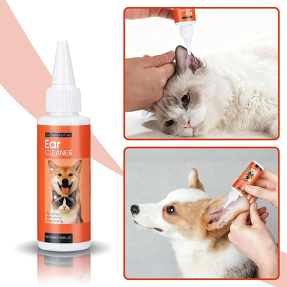 FlowFish Pet Ear Cleaner for Dogs Ear Infection Treatment, No-irritating Dog Ear Cleaner Solution for Treat Dog Ear Infection at Home with Gentle Caring [1.69 FL.OZ]