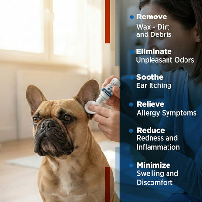 EARMYCIN Pet Ear Care Drops 1 fl oz – Gentle Daily Ear Cleanser for Dogs & Cats, HOCl-Based Non-Irritating Ear Solution, Supports Clean & Comfortable Ears for Pets