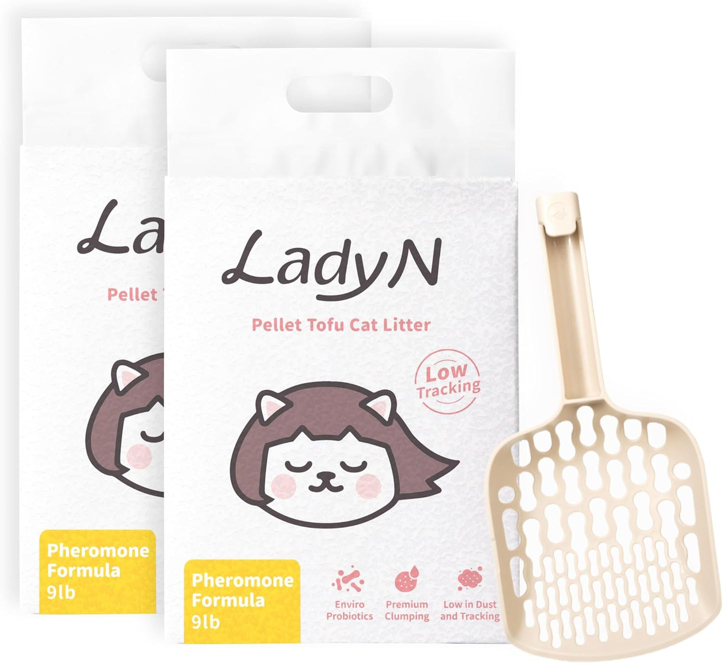 Welcome Home Cat Kit – Attractant Tofu Pellet Litter 18lb + Infinity Scoop, Dust-Free, Low Tracking, Ideal for New Cats or Moves