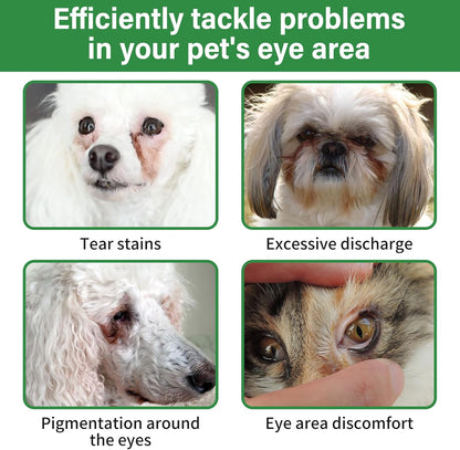 Dog Eye Wipes - Tear Stain Remover for Dogs, Gentle Formula for Cats and Dogs, Quick Care for Bright Fur, Thick, Soft and Skin-Friendly, 120pcs