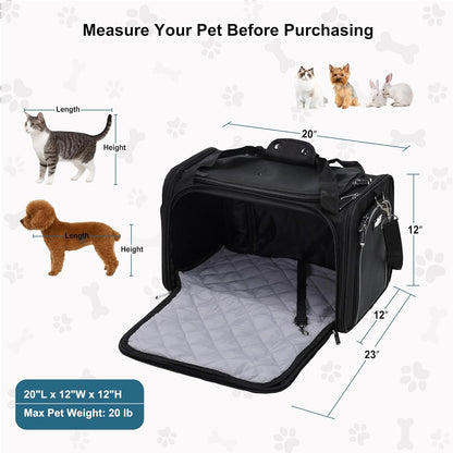 EliteField Deluxe Soft-Sided Pet Carrier (3 Year Warranty, Airline Approved), Travel Bag for Dogs, Cats & Small Pets, with Expandable Mat