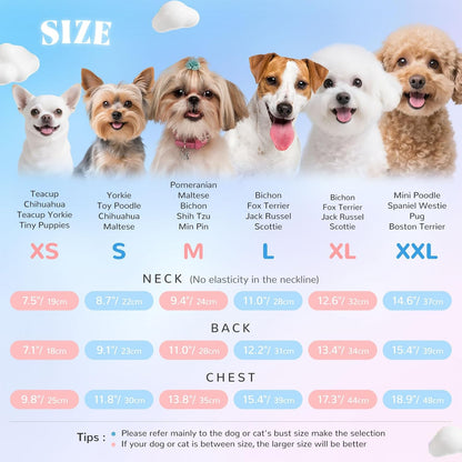 2 Pack Dog Shirt for Small Dogs Breathable Summer Clothes with Ruffled Sleeves Dog Tshirt Stretchy Pet Tee for Puppies Sphynx Cats Kitten Frenchie Dachshund(Pink&Blue,Medium)