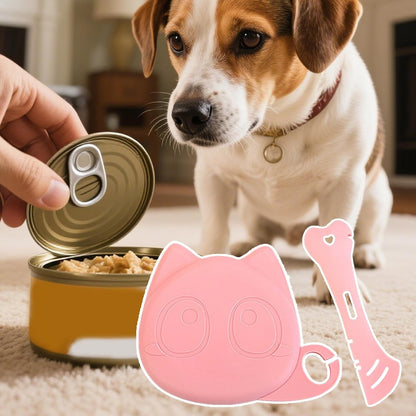 Lid and Spoon for Cat Food Jars | Lids for Cans and Spoons for Cats, Silicone Cover for Storage, and Scoop for Portioning Meals