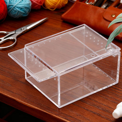 Jumping Spider Habitat,Transparent Breeding Feeding Tank,Acrylic Small Terrarium - for Lizard Frog Gecko Snail Turtle Observation Breeding Feeding