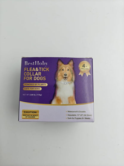 Flea and Tick Collar for Dogs 4 Packs,Dog Collars with Natural Essential Oils,Waterproof, Adjustable for Small Medium Large Dogs,Safe for Puppies