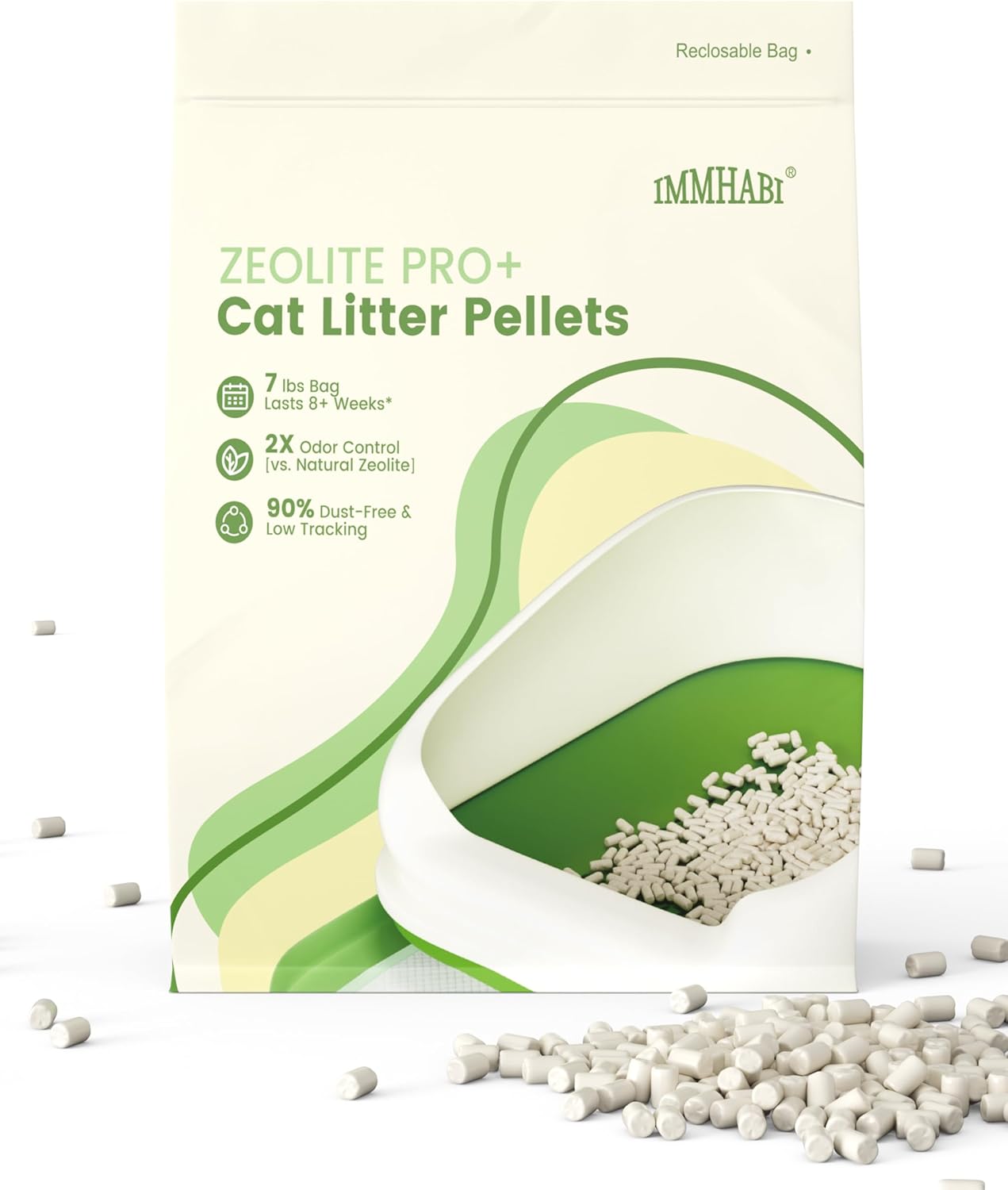 Enhanced Cat Litter Pellets 7 lbs, Generic Litter Refills Exclusively for Shifting Litter Box Systems, Dehydrating Pellets, Zeolite, Long-Lasting Odor Control Non-climping