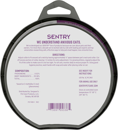 Sentry Calming Collar for Cats, Long-Lasting Pheromone Collar Helps Calm Cats for 30 Days, Reduces Stress, Anxiety, Loud Noises and Separation, 3 Count