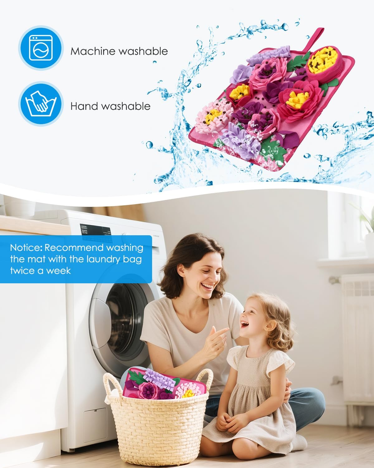 Snuffle Mat for Dogs, AMIR Dog Snuffle Mat, Slow Feeding Sniff Mat for Dogs Encourages Foraging Skills, Reduces Stress, and Aids in Training