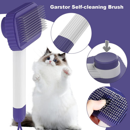 Cat brush, Cat Brush for Long or Short Haired Cats, Remove Loose Fur and Mats, Rounded Pins Reduces Painful Pulling, Not for Tangle and Curly Fur, Dark Blue