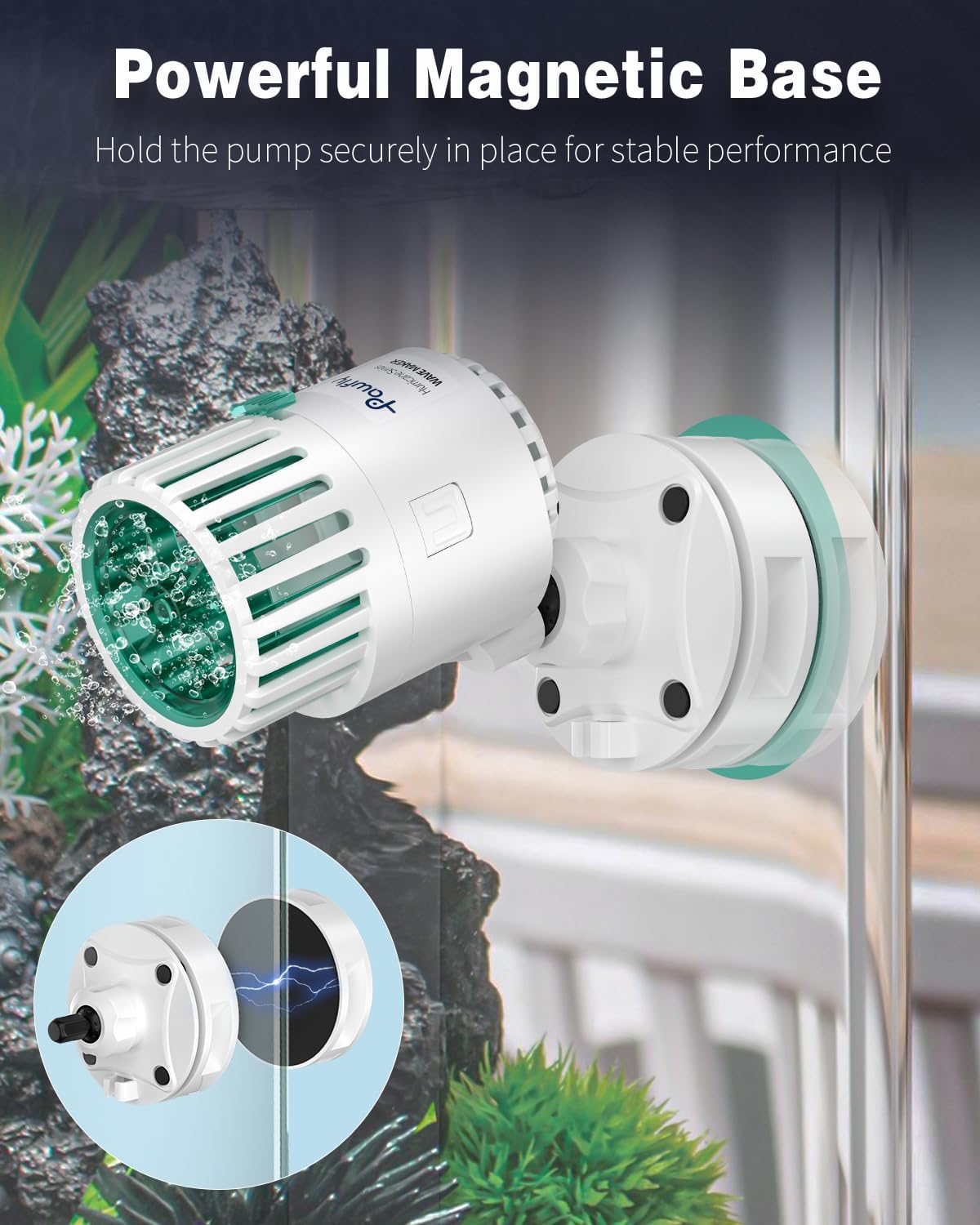 Pawfly Wave Maker for Aquarium, 800 GPH Aquarium Powerhead, Quiet Submersible Wavemaker for 25-100 Gallon Fish Tanks, Water Circulation Pump with Powerful Magnetic Base