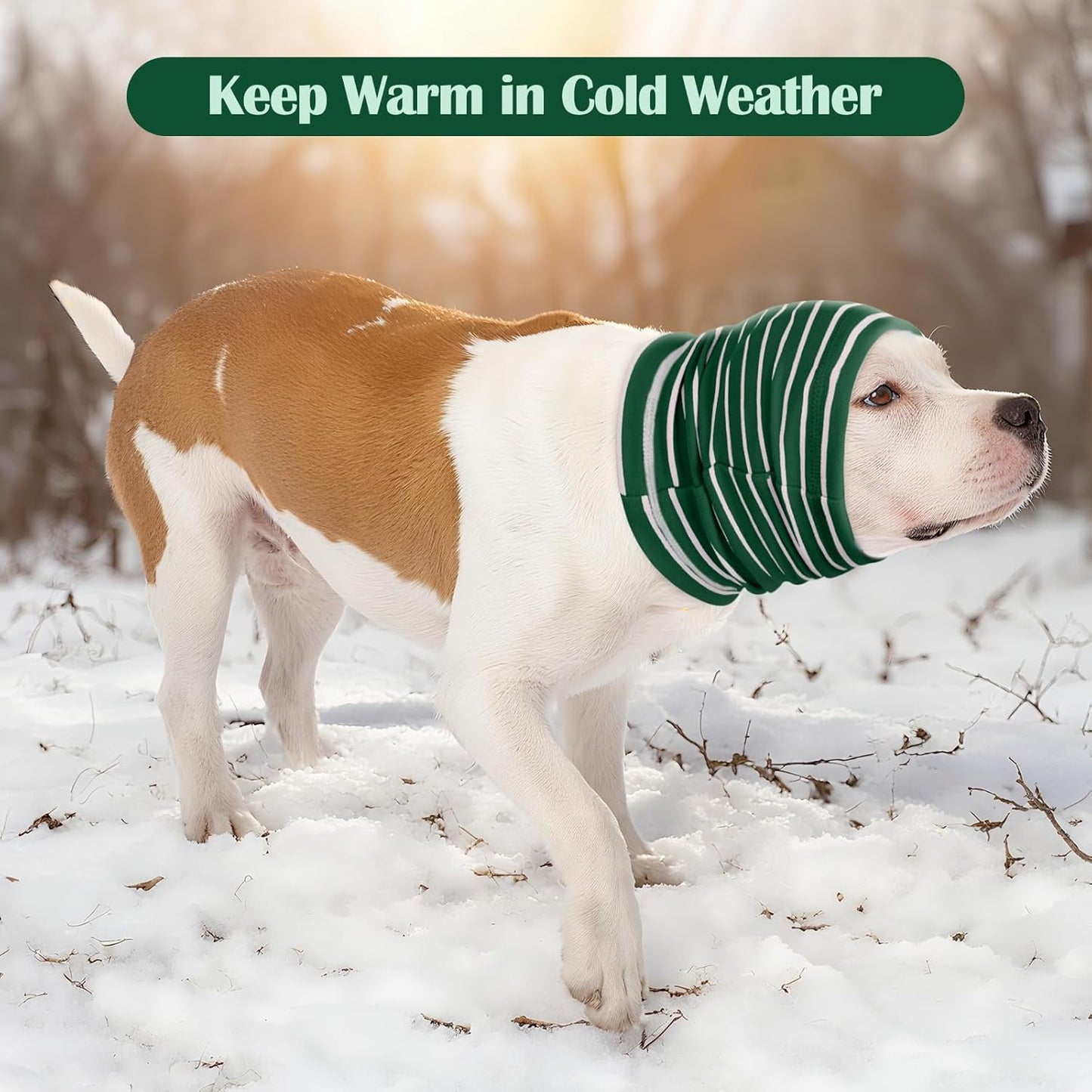 Nanaki Calming Hoodie Dog Grooming Ear Cover Anxiety Relief-No Shake Dog Ear Wrap Hematoma, Striped Head Wrap Snoods for Noise Protection, Bath, Fireworks, Thunderstorm, Blow Drying, Warm-Keeping